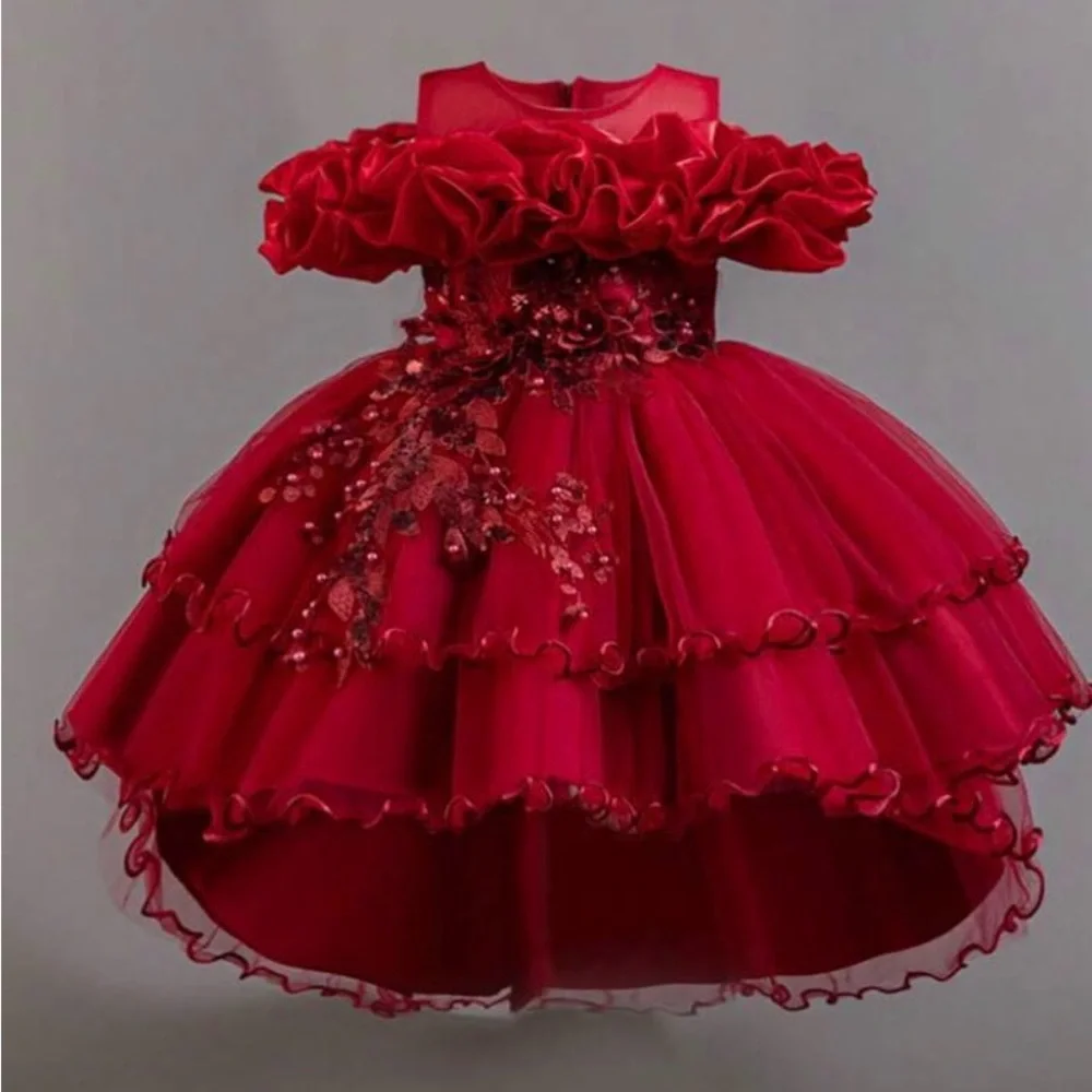 Elegant Red Kids Costume Dress 5 years